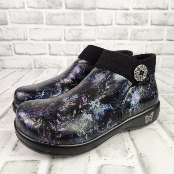 Alegria Sitka Women's US 7-7.5 EU 37 Black Zip Casual Slip Resistant Ankle Boots - Picture 3 of 10